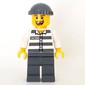 Criminal, Prison Shirt with #50380, Dark Bluish Gray Legs, Dark Bluish Gray Hat, Missing Tooth