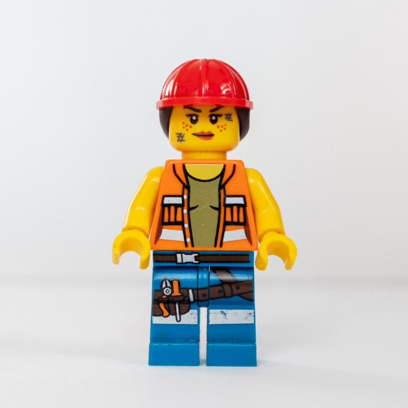 Lego construction hot sale worker minifigure