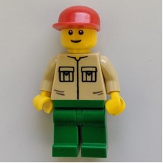 Man, Tan Shirt with Pockets, Green Legs, Red Cap (fig-000828)