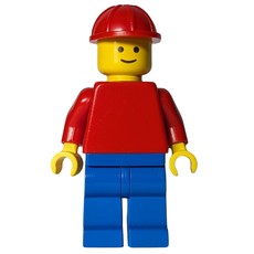 Man, Red Torso, Blue Legs, Red Hard Hat (fig-000834)