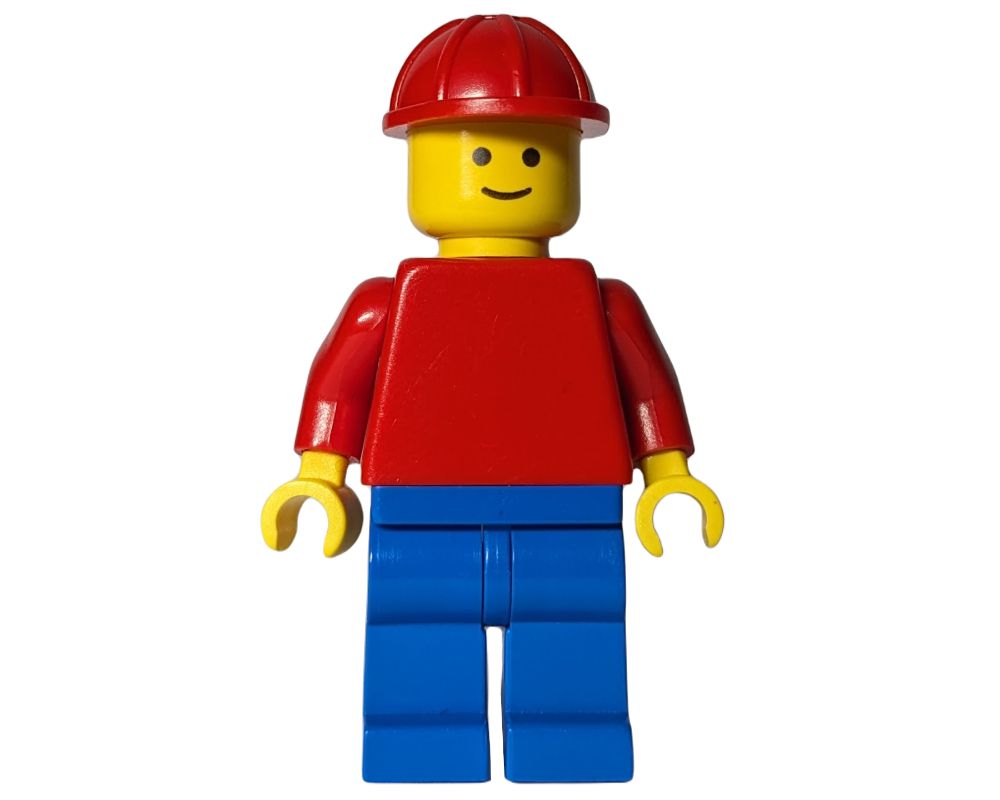 LEGO Set fig-000834 Man, Red Torso, Blue Legs, Red Hard Hat ...