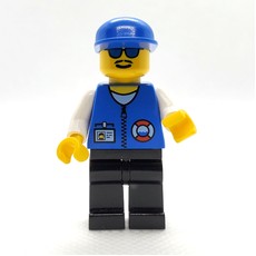 Coast Guard, Blue Jacket with Zipper and ID Badge, Blue Cap, Blue Sunglasses (fig-000842)
