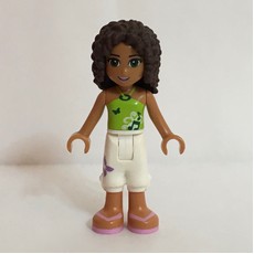 Andrea - Lime Top, White Trousers (fig-000861)