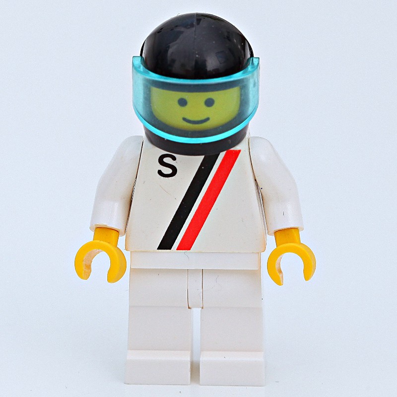 LEGO Set fig-000977 Racer, White Shirt with Two Stripes and 'S', White ...