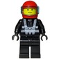 Racer, Blacktron Top, Red Helmet with Visor