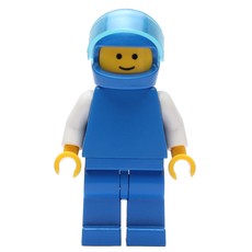 Man, Plain Blue with White Arms, Blue Helmet with Visor (fig-001035)