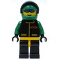 Racer, Extreme Team, Black Jacket, Black Legs, Green Helmet with Visor, Blue Sunglasses