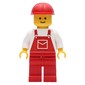 Man, Red Overalls, Red Hard Hat (3626a Head)