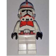 Clone Shock Trooper, Red Markings, Plain Black Head, White Hips (fig-001069)