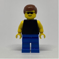Man, Black Torso, Blue Legs, Brown Hair, Sunglasses (fig-001085)