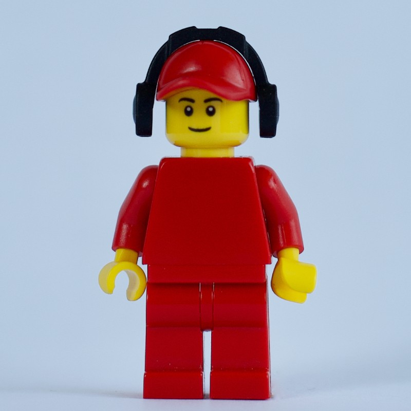 LEGO Set fig-001121 Red Torso, Red Legs, Red Cap, Headphones ...