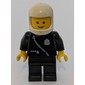 Policeman, Black Jacket with Zipper and Badge, White Helmet (3842b Helmet)