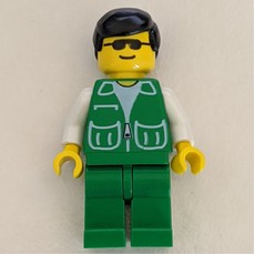Man, Green Jacket, Green Legs, Black Hair, Sunglasses (fig-001136)