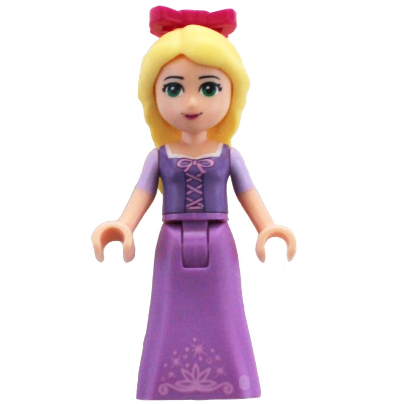 LEGO Set fig-001160 Rapunzel - Medium Lavender Dress, Magenta Bow ...