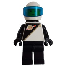 Futuron Spaceman, Black with Airtanks and Dark Blue Visor, White Helmet (fig-001165)