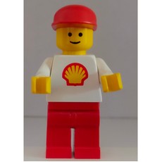 Man, White Torso with Shell Logo, Red Legs, Red Cap (fig-001184)