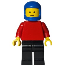Man, Plain Red Torso, Black Legs, Blue Helmet (fig-001193)