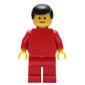 Man, Plain Red, Black Hair