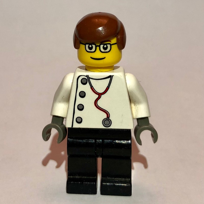LEGO Set fig001204 Doctor, White Shirt with Stethoscope and Side