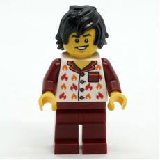 Man, Dark Red and White Pajamas (fig-001207)