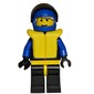 Racer, Extreme Team, Black Jacket, Blue Helmet with Visor, Yellow Life Vest