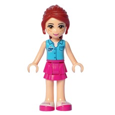 Mia - Medium Azure Shirt, Magenta Skirt, Veterinarian (fig-001286)