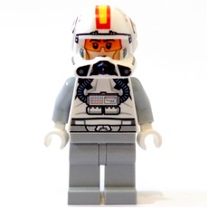 Clone Pilot, Open Helmet with Yellow and Red Markings, Light Bluish Gray Legs (Episode 3) (fig-001287)