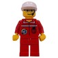 Space Port Ground Crew, Red Jumpsuit, White Cap, Headset and Glasses