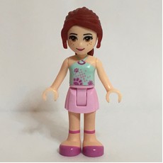 Mia - Light Aqua Top, Bright Pink Skirt (fig-001299)