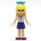 Stephanie - White Plaid Top, Dark Purple Skirt, Medium Azure Bow in Hair