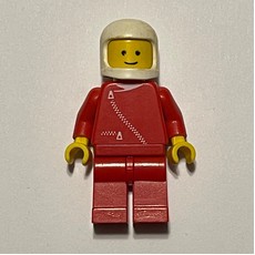 Man, Red Jacket with Zipper, White Helmet (fig-001379)