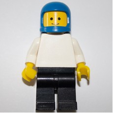 Man, Plain White Torso, Black Legs, Blue Helmet (fig-001381)