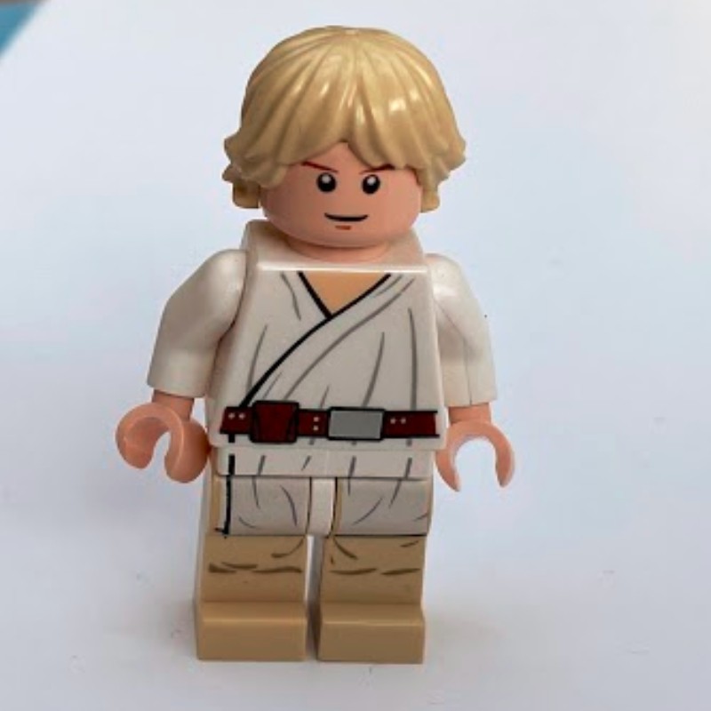 Lego Set Fig-001384 Luke Skywalker, White Robe, Tan Legs, Single Sided 