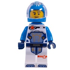 Astronaut, White and Dark Azure Spacesuit, Dark Azure Backpack and Helmet, Stubble Beard (fig-001387)