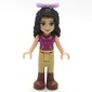 Emma - Magenta Top, Tan Trousers, Lavender Bow