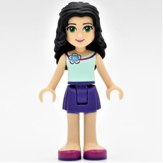 Emma - Light Aqua Top, Dark Purple Skirt (fig-001401)