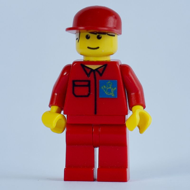 with with Build Rebrickable LEGO fig-001443 - Town) Shirt Background, Red Logo Blue Red Red Postal Worker, with Legs, Horn Set | LEGO (1998 Cap