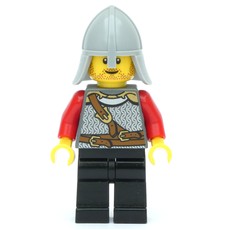 Knight - Dark Bluish Grey Torso, Black Legs, Light Bluish Grey Helmet (fig-001455)