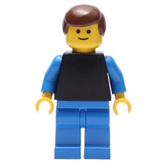 Man, Black Torso with Blue Arms, Blue Legs, Brown Hair (fig-001482)