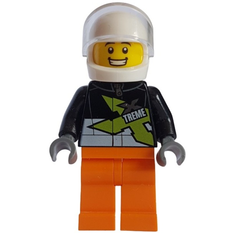 LEGO Set fig-001546 Stunt Driver with Lime X | Rebrickable - Build with ...