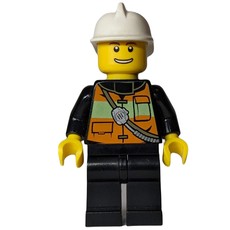 Fireman with Orange Safety Vest (fig-001590)