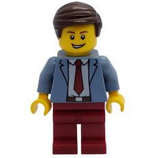 Man, Sand Blue Jacket, Dark Red Tie and Legs (fig-001597)