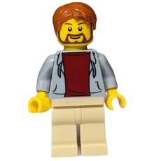 Light Bluish Grey Torso, Tan Legs, Reddish Brown Hair (fig-001661)