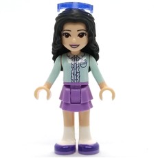 Emma - Light Aqua Top, Medium Lavender Skirt, Glasses (fig-001670)