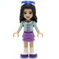 Emma - Light Aqua Top, Medium Lavender Skirt, Glasses