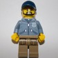 Policeman Ranger Ralph, Sand Blue Jacket with Pockets and 'POLICE' on Back, Dark Blue Cap, Beard
