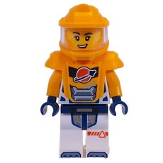 Astronaut, White Spacesuit, Bright Light Orange Armor and Helmet (fig-001731)