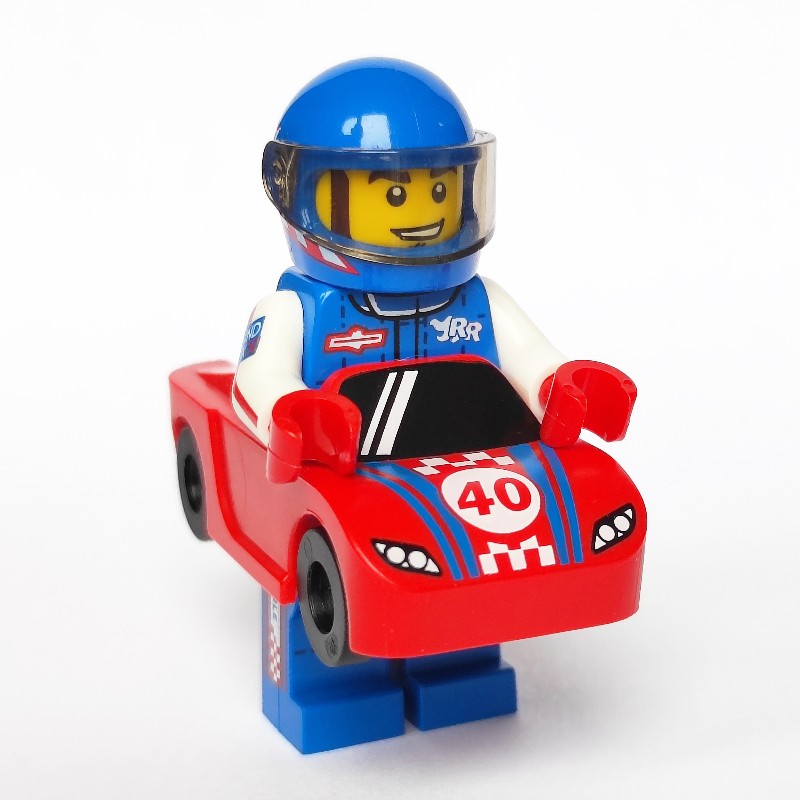 LEGO Set fig001749 Race Car Guy (CMF) Rebrickable Build with LEGO