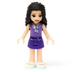 Emma - Medium Lavender Dotted Top, Dark Purple Skirt (fig-001756)