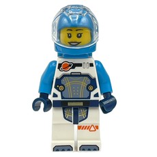 Astronaut, White and Dark Blue Spacesuit, Dark Azure Backpack and Helmet, Earpiece (fig-001757)